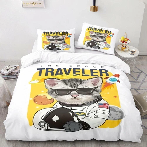 Cats Quilt Duvet Cover Pillowcase Pets Bedding Set Single Double King Size Hot - Picture 15 of 63