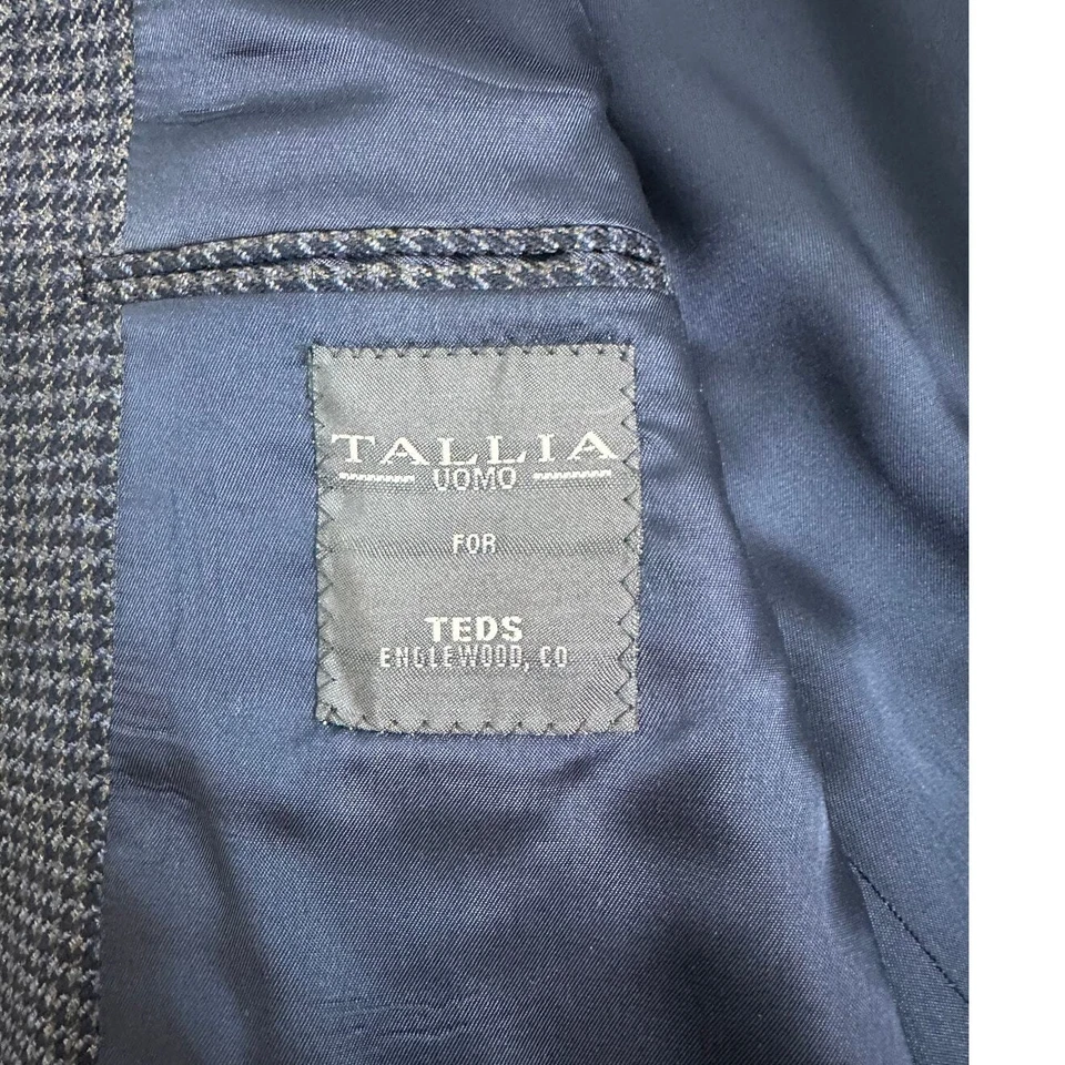 Blazer abrigo deportivo Tallia Uomo para hombre 41R 2 botones pata de gallo chaqueta de lana Foto 4 de 4