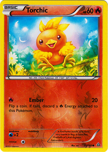 Torchic - 25/160 - Common - Reverse Holo LP, English Pokemon Primal Clash