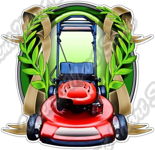Lawn Mower Crest Landscaping Garden Yard Car Bumper Vinyl Sticker Decal  4.6" | eBay