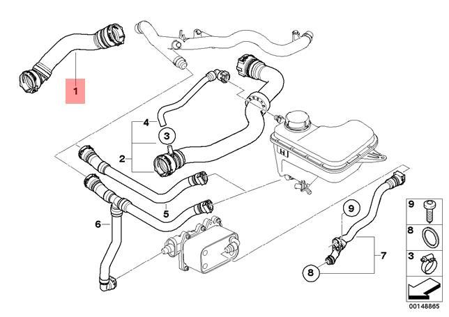 Genuine Radiator Coolant Hose BMW X3 E83 X3 3.0d SAV 17123450645  