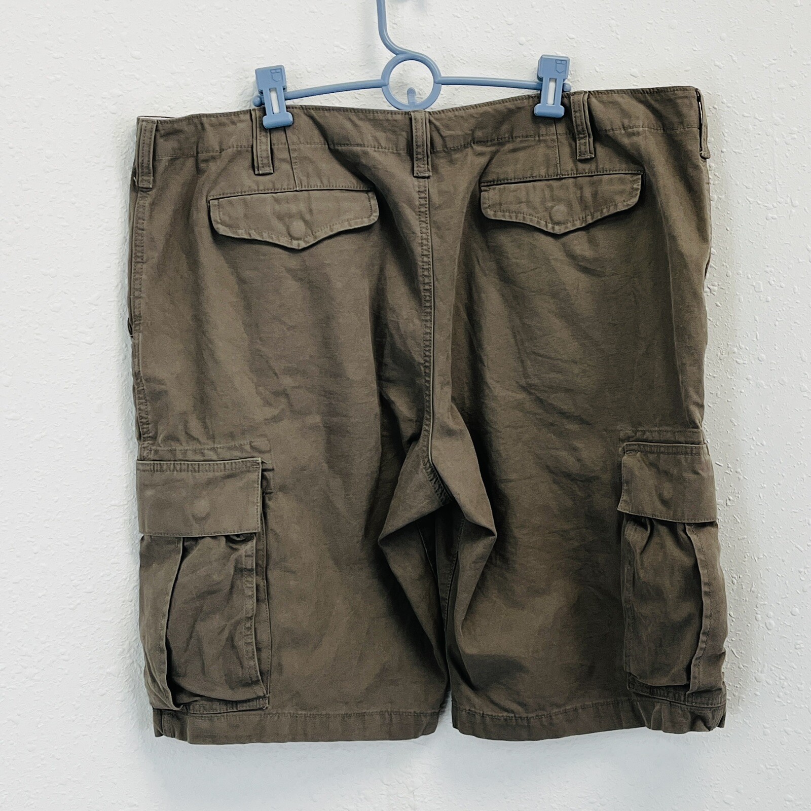 Mens 44 Eddie Bauer Cargo Shorts Brown Cotton Bermuda… Gem