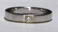 Solid platinum diamond bvlgari wedding band ring 5.52 grams - sz 3.25 pt950