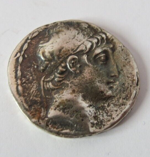 GREEK GREECE KING OF DIMITRIOS TETRADRACHM COIN REPRO SOLID STERLING SILVER.'