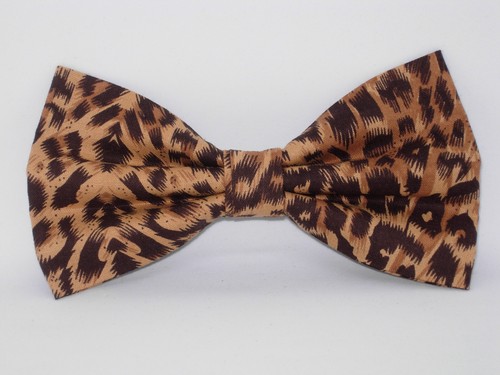 Leopard Print Bow tie, Small Brown Spots, Wild Exotic Animal, Self-tie Bow tie - Picture 4 of 5