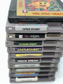 Lot Nes 11 Games Iron Tank Vegas Dream California Games Castlequest Ms Pac Man