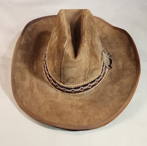 Stetson Vintage Cowboy Hat 6 3/4 Brown Suede JBS Branding Hat Pin United Hatters - Picture 9 of 18