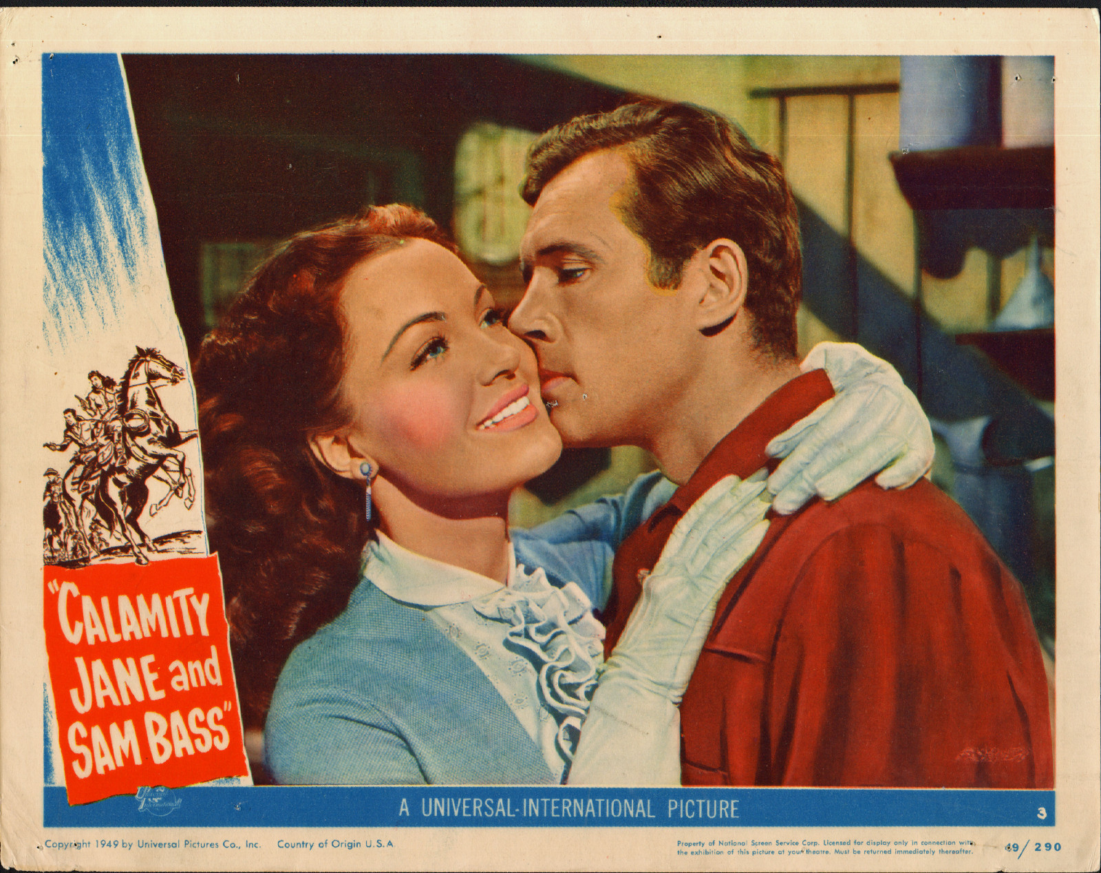 CALAMITY JANE AND SAM BASS original 1949 lobby card DOROTHY HART/HOWARD ...