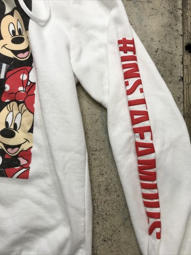 Disney Youth Girl Medium Hoodie - #InstaFamous - White - Read - Fast Shipping! - Picture 4 of 12