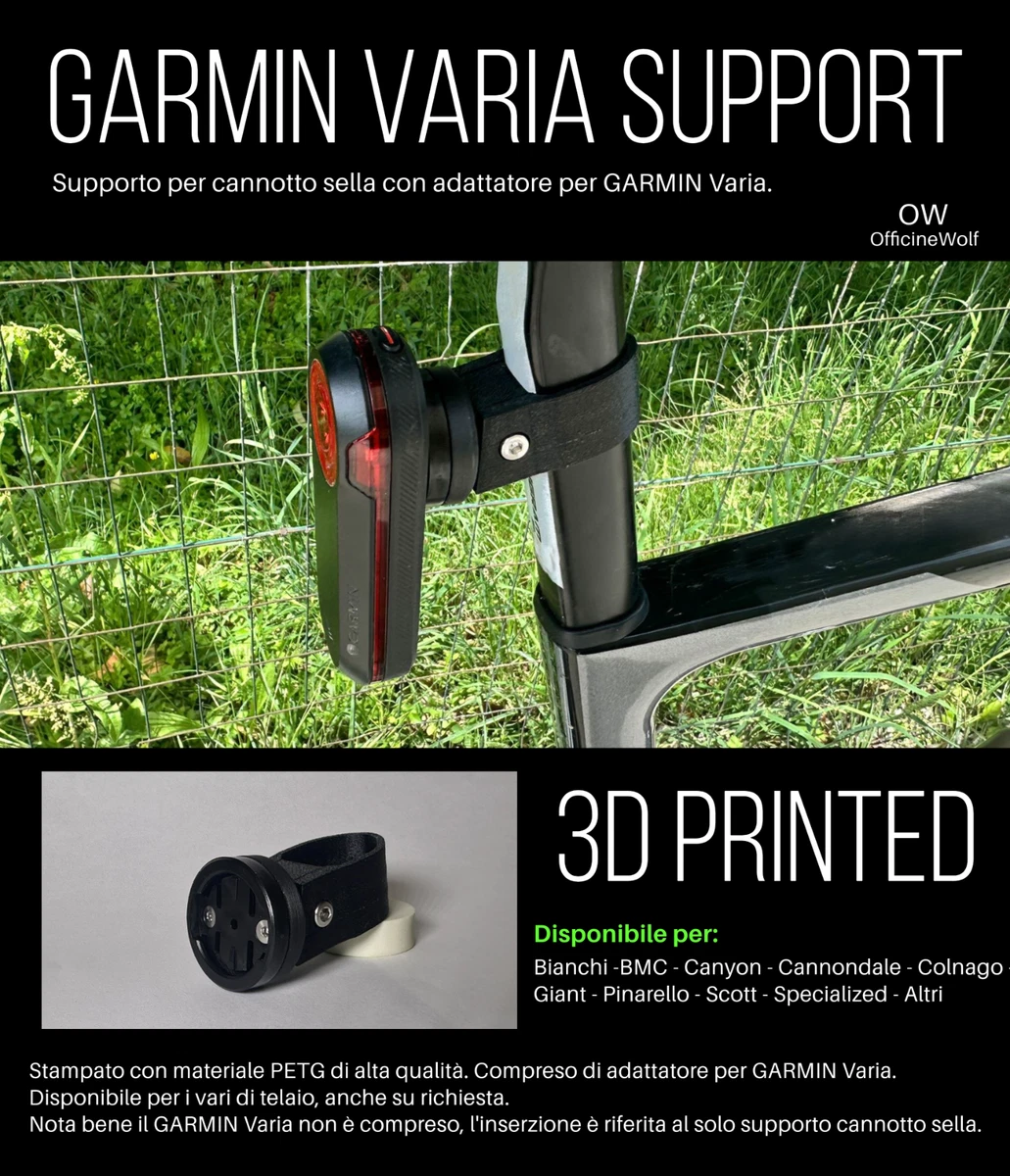 Supporto Reggisella Bici Nascosto Antifurto Con Riflettore - Compatibile Airtag E Garmin Varia