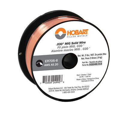 Hobart H305406-R19 ER 70S-6 carbon steel solid wire .030 - 2 lb. spool