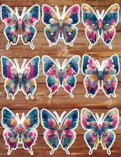 Colorful Butterfly Die Cut Vinyl Stickers Set Scrapbooking Laptop Water Bottle