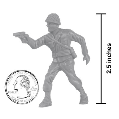 BMC Classic LIDO GI Gray PLASTIC ARMY MEN - 40pc WW2 Soldier
