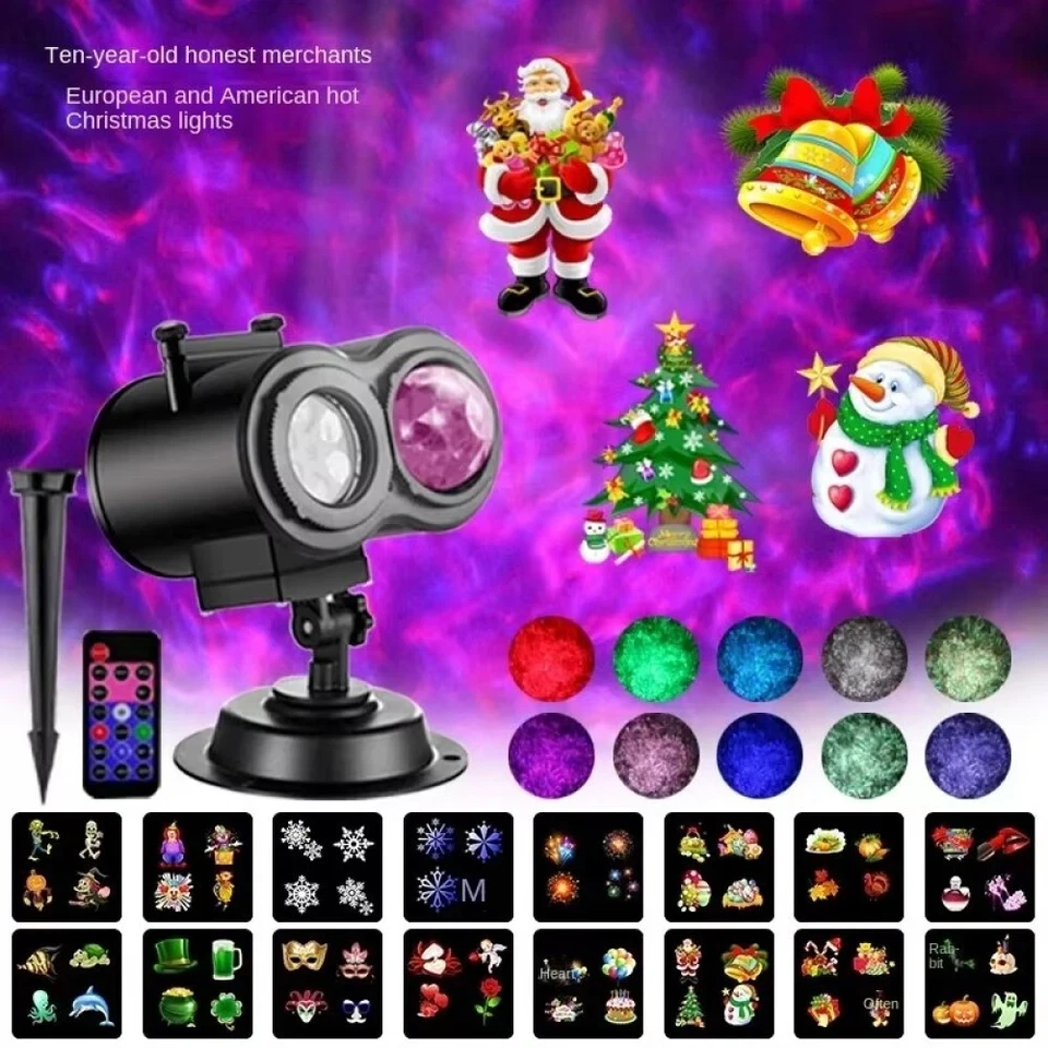 LED Laser Projektor Wandprojektor 64 Motiv Strahler Lampe Hauswand Weihnachten - Bild 3 von 4