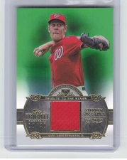 2013 Topps Tribute Stephen Strasburg Tribute to The Stars Jersey Green 01/40 