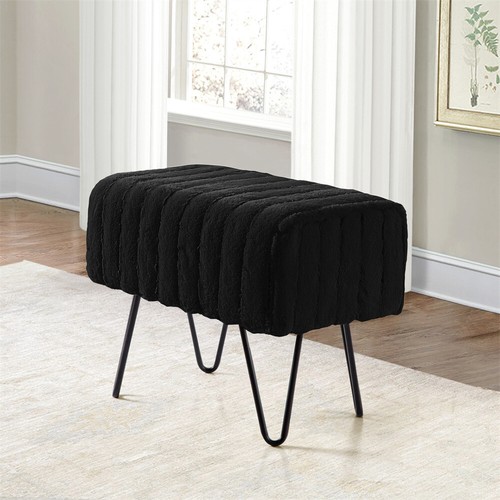 Super Soft Mink Faux Fur Ottoman Stylish Foot Rest & Vanity Bench Living Room - Picture 88 of 281