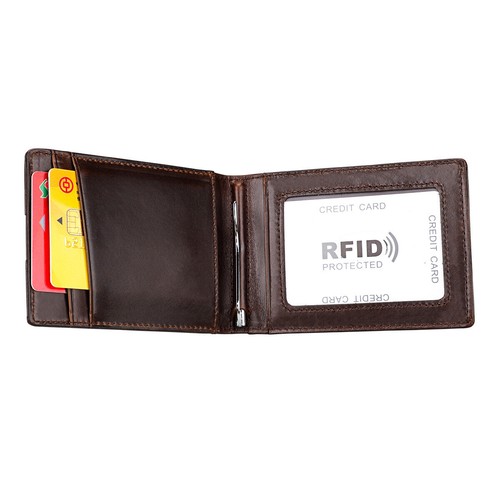 Mens Slim Wallet with Money Clip RFID Blocking Bifold Credit Card Holder Case US - Picture 3 of 31