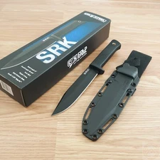 Cold Steel SRK Fixed Knife 6" SK5 Carbon Steel Clip Blade Black Kray-Ex Handle