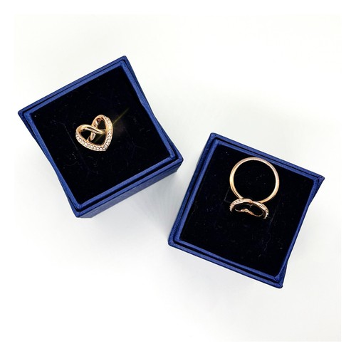 Authentic Swarovski Ring Crystal Pave Cupidon Rose Gold Plated Infinity Heart 55 - Picture 4 of 7