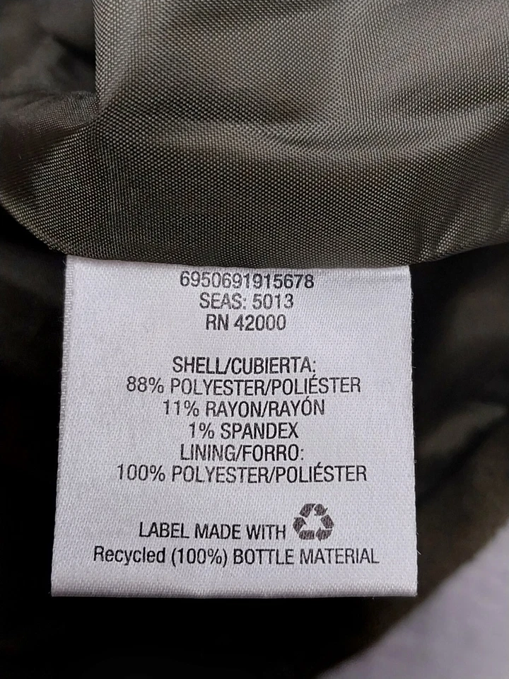 Chaqueta de lana vegana Route 66 para mujer grande verde oliva con bolsillos forrados delanteros Foto 4 de 4