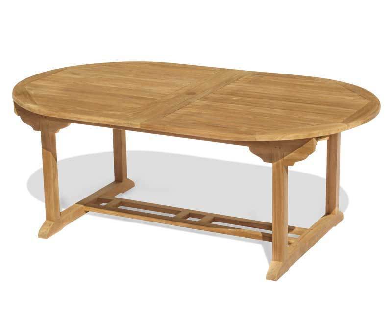 Teak Extending Garden Table - Oxburgh Range - Double-Leaf Extension 2-3m