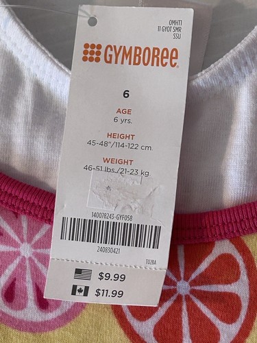 Gymboree Girls Tank Top New & Used Skirt Set Size 6 Lime Adj Waist Citrus Multi - Picture 3 of 6