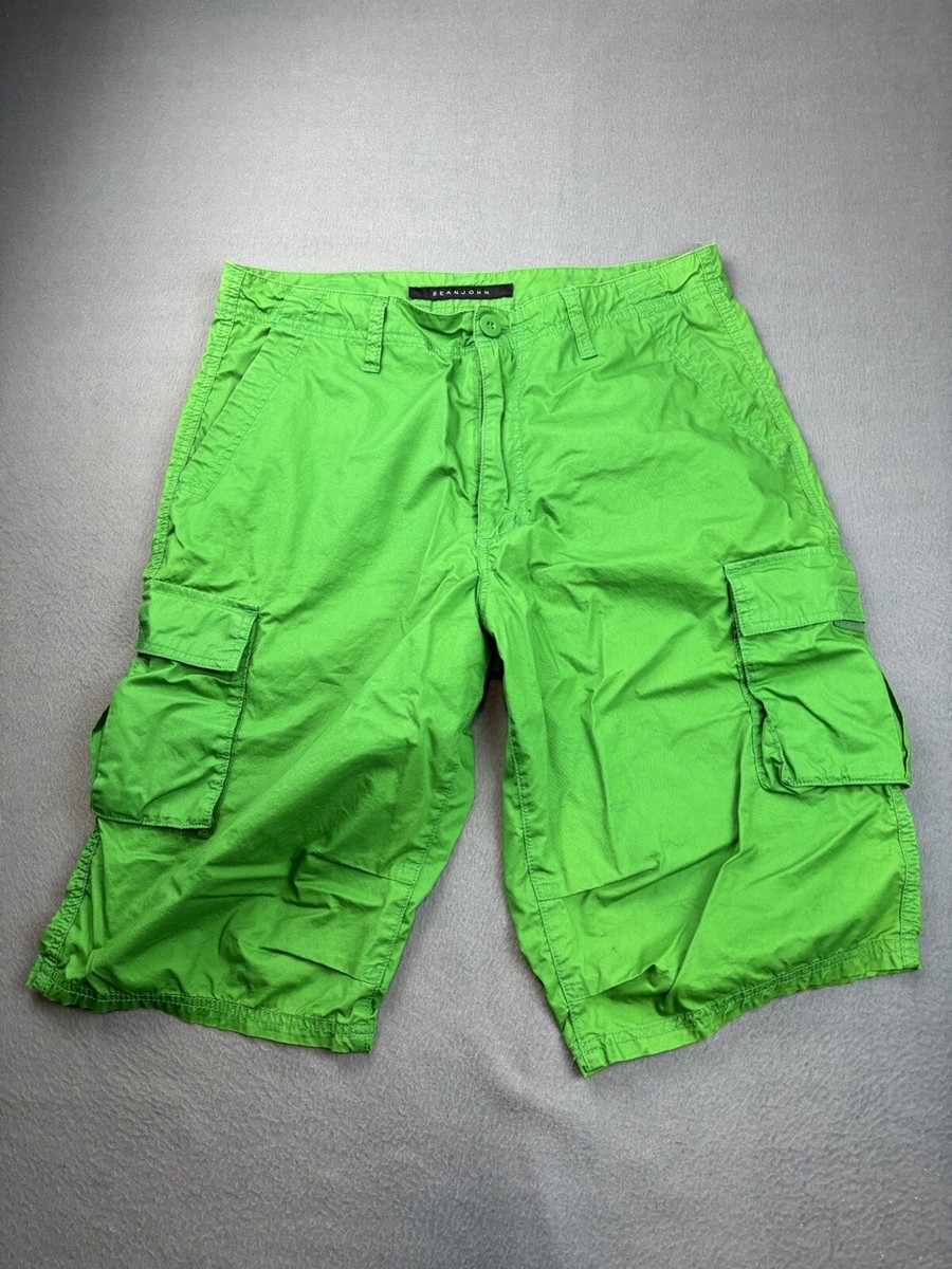Sean John Cargo Shorts Baggy Mens 32 Streetwear Y2K Green