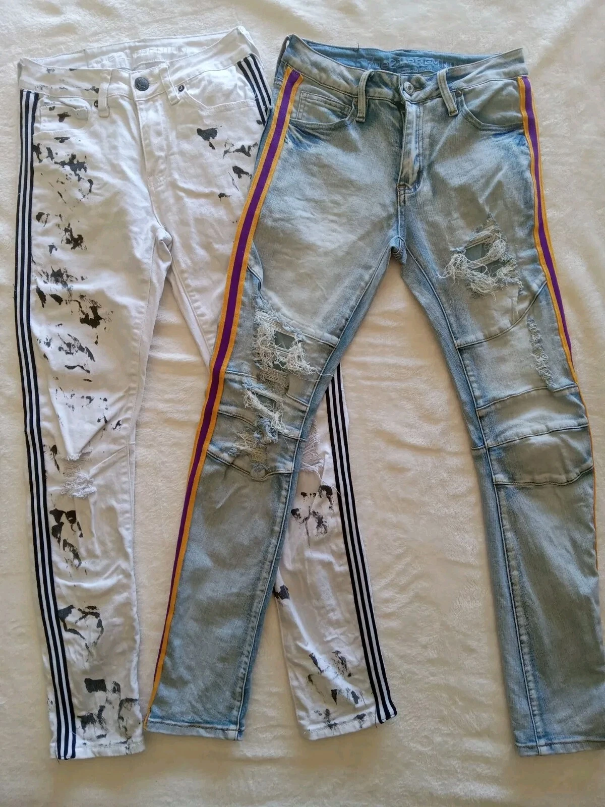 Jean skinny ABC Supreme Flex taille 26/30, 2 Rue 21 Preminum, bleu et blanc,...