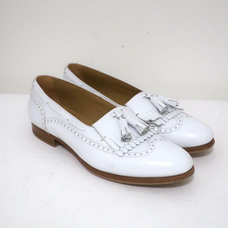 Celine Tassel Wingtip Loafers White 