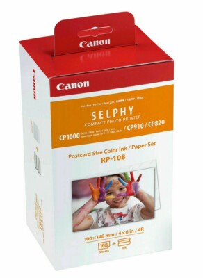 Canon RP-108 Farbtinte & Fotopapier für Selphy CP910 CP820 CP1000 CP1200