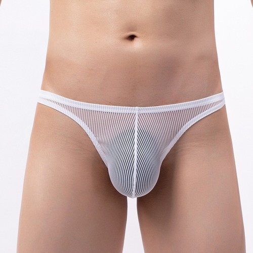 Mens Low-Rise Sexy Briefs Underwear See-through Breathable Pouch Underpants - Afbeelding 6 van 17