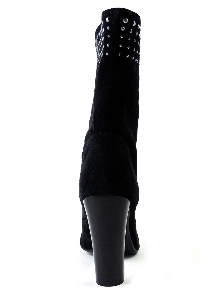 Botas para mujer Enzo Angiolini Kissmet negras de gamuza con tachuelas talla 8 M Foto 4 de 4