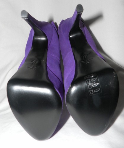 GIUSEPPE ZANOTTI DEBRA BOW PURPLE PLATFORM PUMPS Sz. 8.5 - Picture 4 of 7