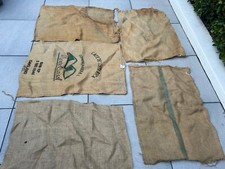 5 Burlap Potato Coffee Rice Sacks Sandbags, Gunny Sack Different Sizes/Condition