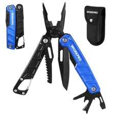 WORKPRO 11-in-1 Multitool Pliers with Sheath EDC Multi Knives Safety Locking NEW