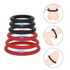 Rubber Cock scrotum ring Stretch Ball Stretcher 6 Size Set