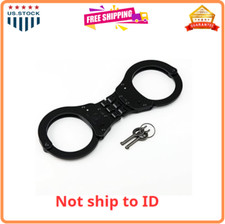VIPERTEK Heavy Duty Hinged Double Lock Steel Police Handcuffs, Professional Grad