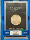 1885 CC Morgan Silver Dollar GSA Hoard box + COA NGC MS64 w/ CAC Green Bean