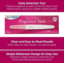 ACCU NEWS FAST PREGNANCY SELF TEST INSTANT RESULT SAFE, SIMPLE & EASY TO USE 2