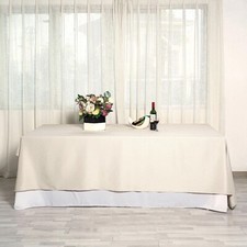 Beige Polyester 90x132" Rectangle TABLECLOTHS Wedding Party Supplies Linens