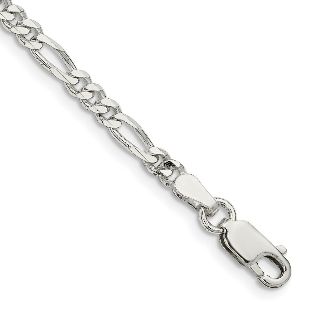 Sterling Silver Figaro Link Chain Bracelet 7