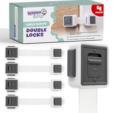 Child Safety Locks 4-Pack - Baby Proof Cabinets, Drawers, Toilets  Appliances