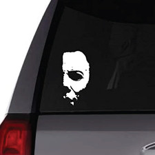 Michael Myers Creepy Half Face Sticker Vinyl Scary Half Michael Myers Face S