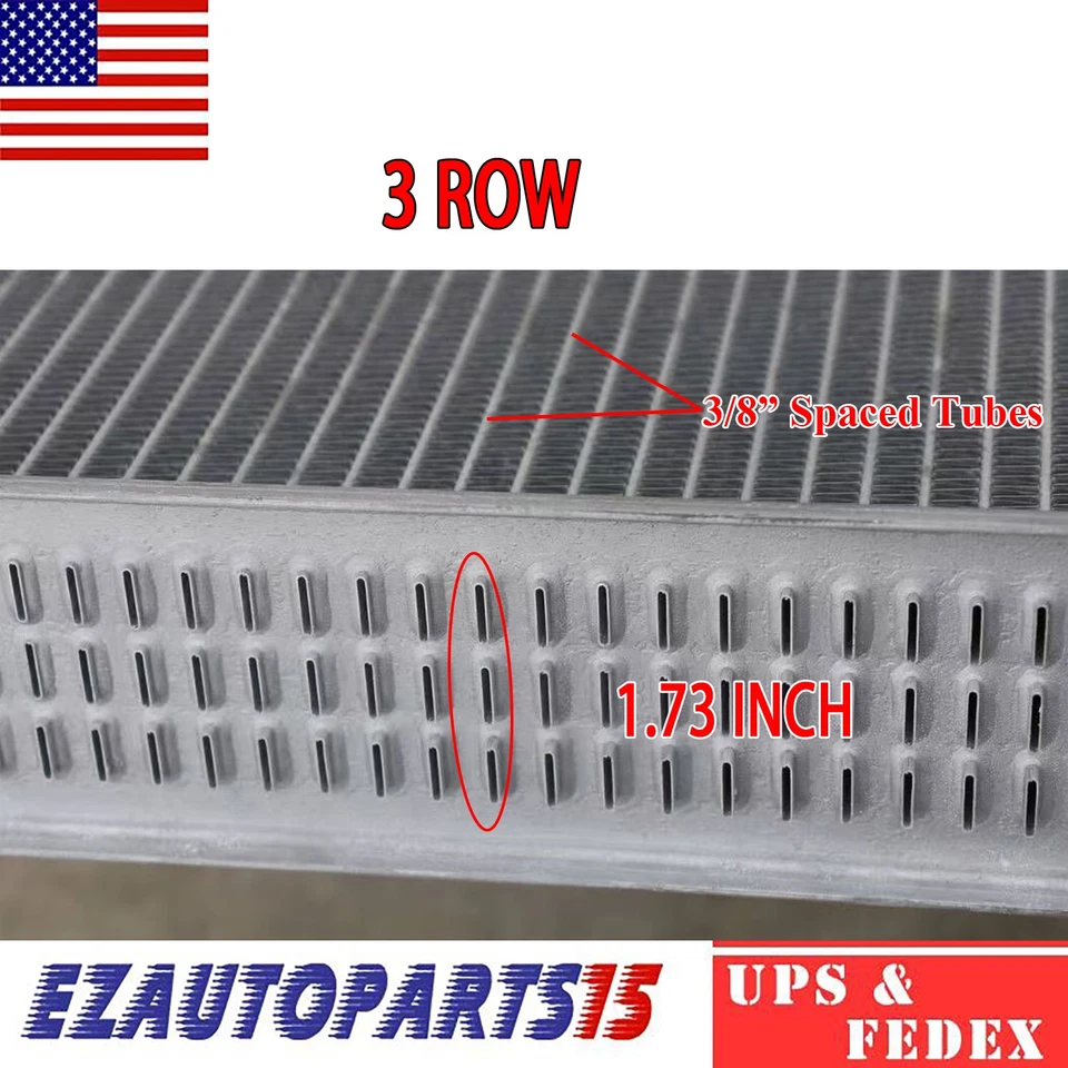 3 Row Radiator fit 1977~1988 Ford E-100 E-250/E-350 Econoline Club Wagon 7.5L AT - Image 2 of 4
