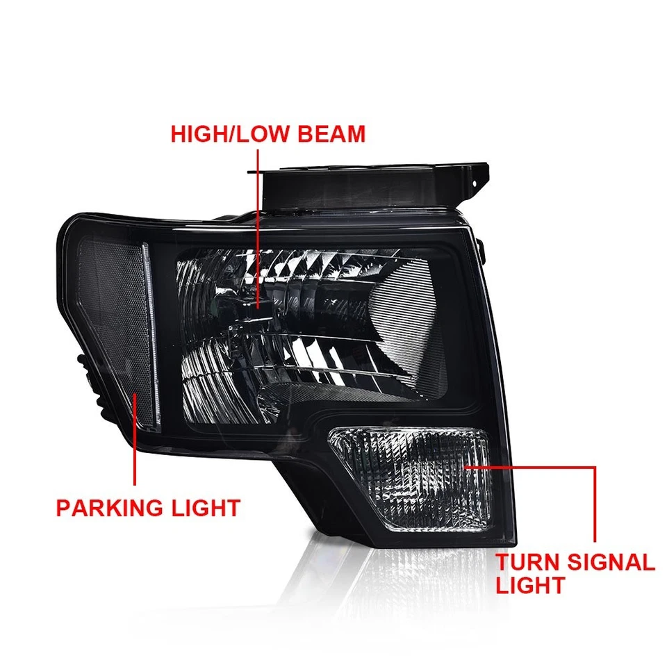 Fit For 2009-2014 Ford F150 Pickup Smoked/Clear Headlights + Rear Tail Lights Foto 4 de 4