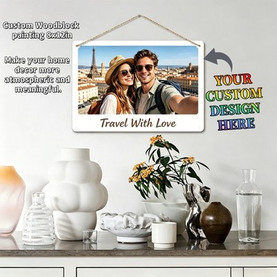 Custom Wooden Hanging Painting Add Your Pictures Customized Gifts Wall Decor