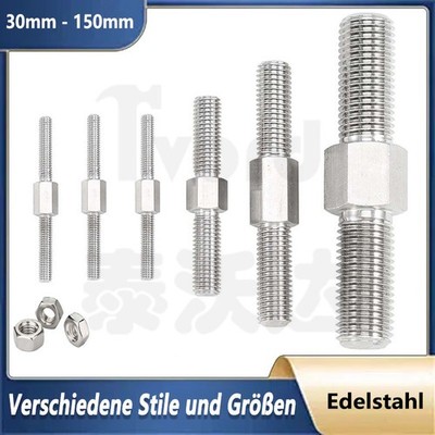 Edelstahl A2 Gewindespiel Links / Rechts Doppelendgewinde Gewindestange Schraube