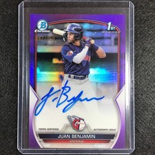 2023 Bowman Chrome Mlb Juan Benjamin 1st Bowman Prospect Auto Purple 62/250