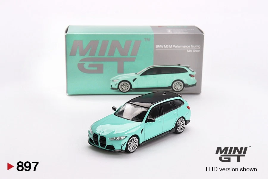 MINI GT SCALA 1/64 BMW M3 PERFORMANCE TOURING MINT GREEN 897 - Immagine 2 di 3