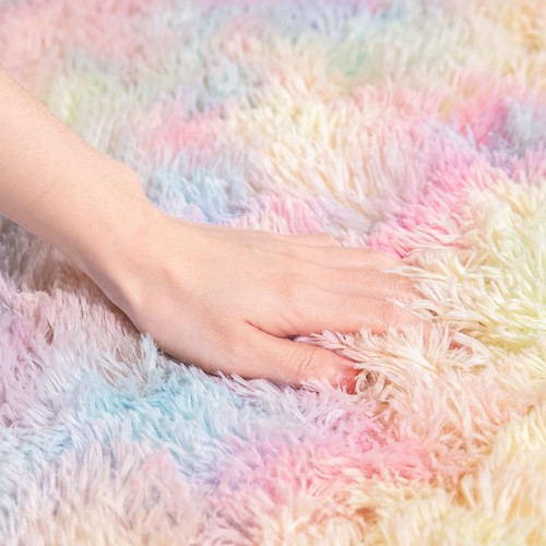 Weiche Regenbogen Vorleger für Mädchenzimmer 3x5 Fuß, Flauschige Mädchenzimmer Teppiche, Pr... - Bild 5 von 8